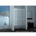 Tempered Glass Shower Screen with Stainless Steel Frame and Handle, with Double Sliding Door